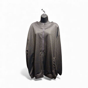 Women's Plus 4X/5X Full Zip Athleisure Sweatshirt Marled Gray (JC230)